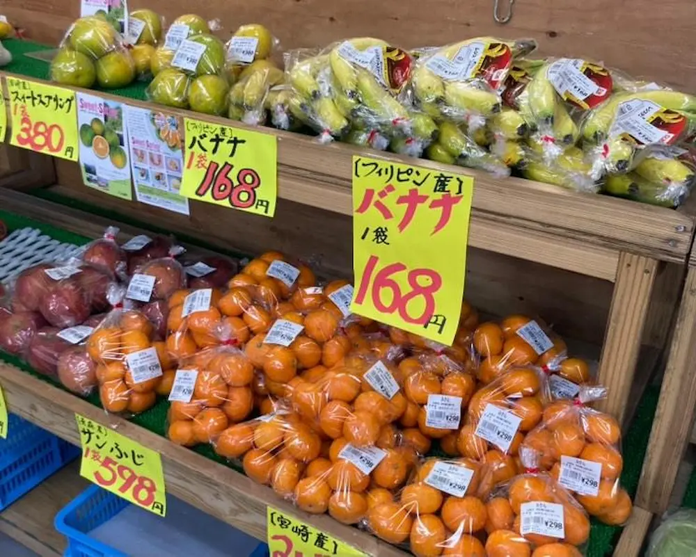宮崎県のR219ほきたマーケットの果物の品揃え